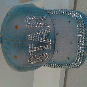 Gorgeous Women Face cap with rhinestones